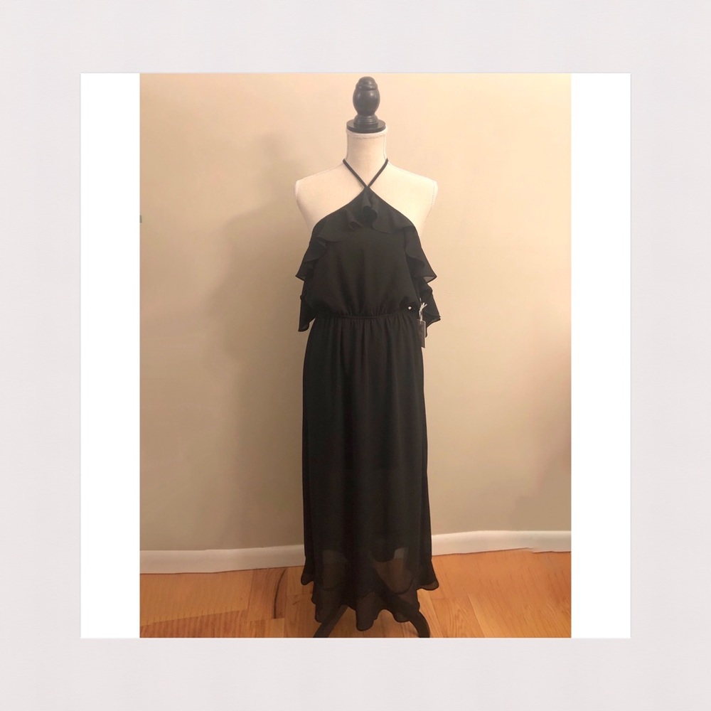 NWT | Long Halter & Cuff Open Back Dress | Medium